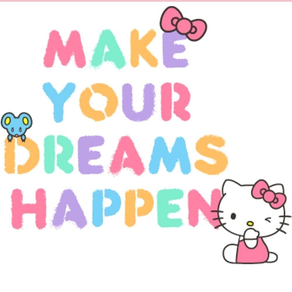 Hello Kitty, "Make Your Dreams Happen" Canvas Wall Art